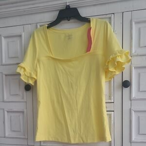 Yellow Ruffle Sleeve Fitz Women's Top